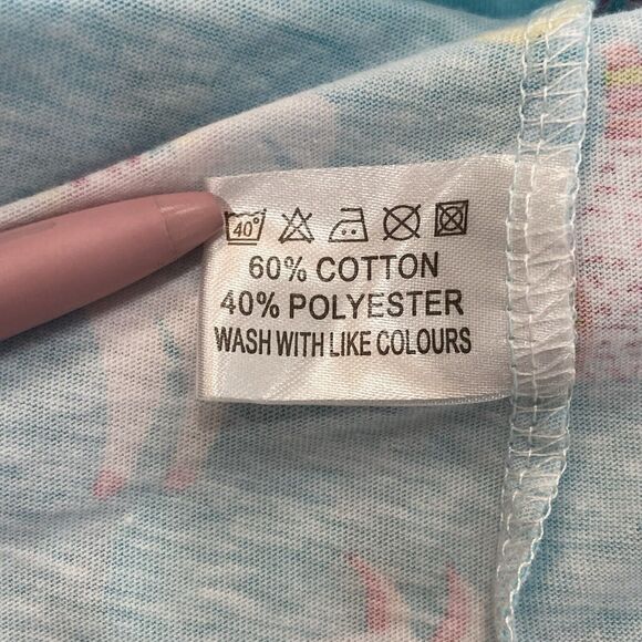 Blue Lama Print Cotton Blend Short Sleeve Nightgown Women's Size S NWOT - Picture 6 of 7